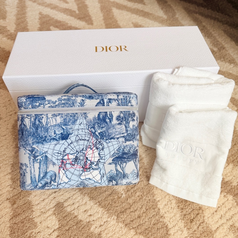 Around the world Dior Beauty Train Case with Mirror and Dior Beauty Towels